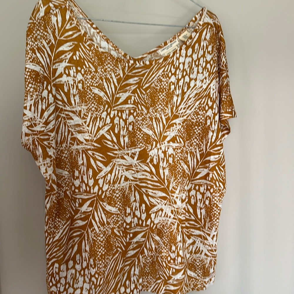 Christian Serrano Lunen Size XL Button Back Short Sleeve Shirt